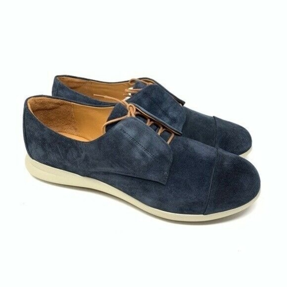 Samuel Hubbard Freedom‎ Now Midnight Blue Suede Oxford Shoes Women's Size 9M
